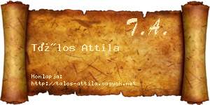 Tálos Attila névjegykártya