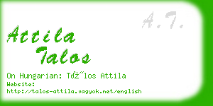 attila talos business card